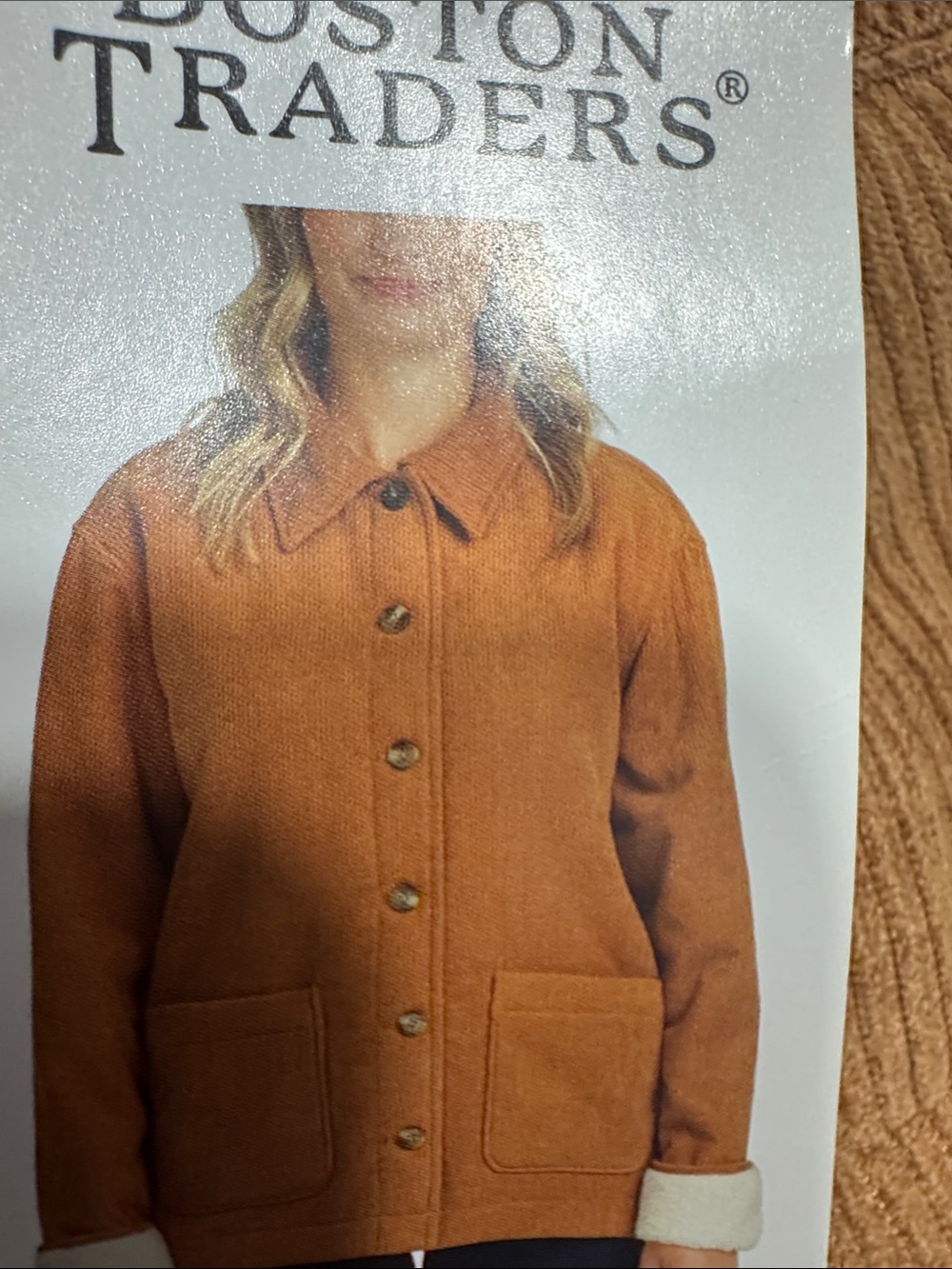 Boston Traders Women's Rust Teddy Button-Front Jacket